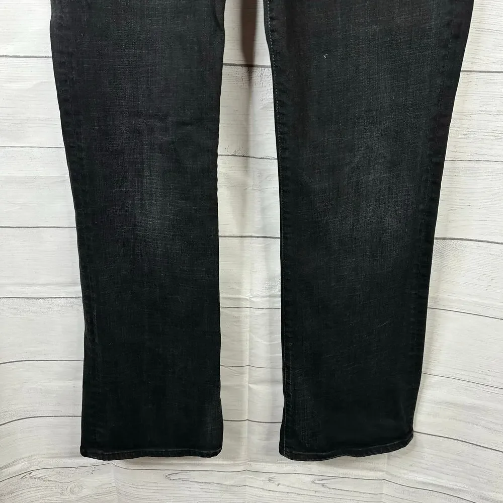 7 For All Mankind 7FAMK size 34 Relaxed Straight Leg Denim Jeans Black - Picture 4 of 11
